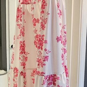 Floral Pink and White Women's Dress